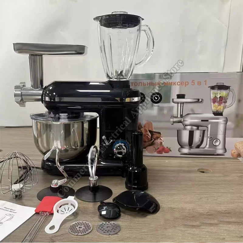 Mixer Machine Dough Kneading Five-in-one 5.5L Stand Mixer Shredded Slices Minced Meat Enema Egg Liquid Minced Meat