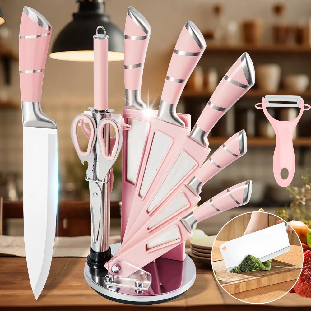 9PCS Stainless Steel Kitchen Knife Set