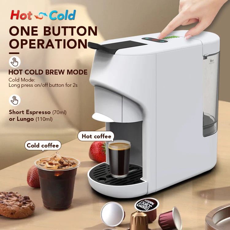 China 11-in-1 Multi-Capsule Coffee Maker Electric Semi-Auto Cafeteria for Home & Hotel Use Durable PP Housing