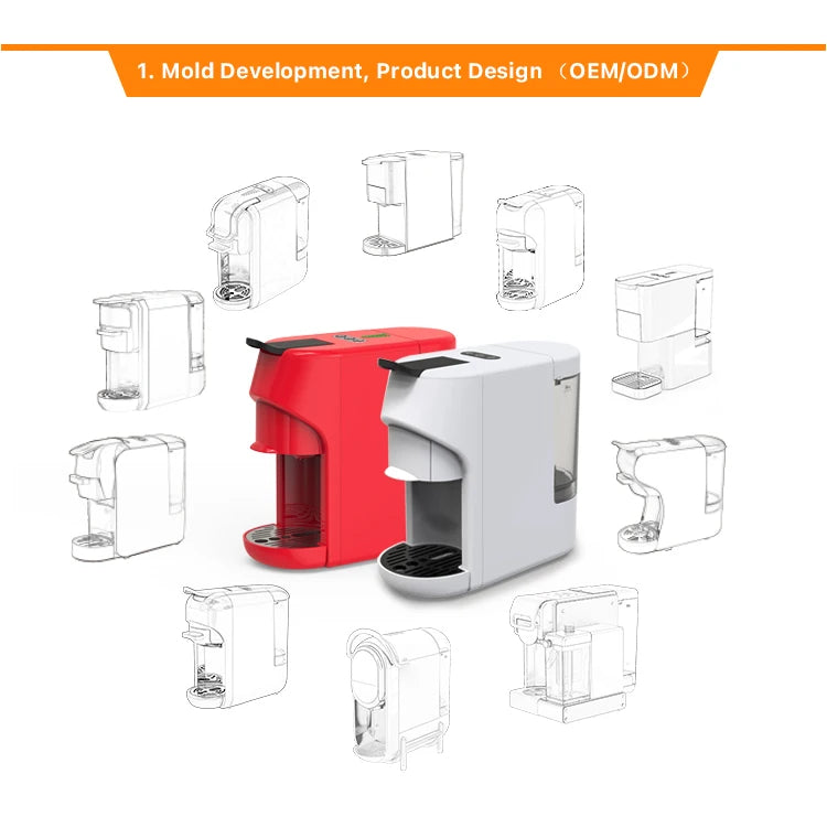 China 11-in-1 Multi-Capsule Coffee Maker Electric Semi-Auto Cafeteria for Home & Hotel Use Durable PP Housing