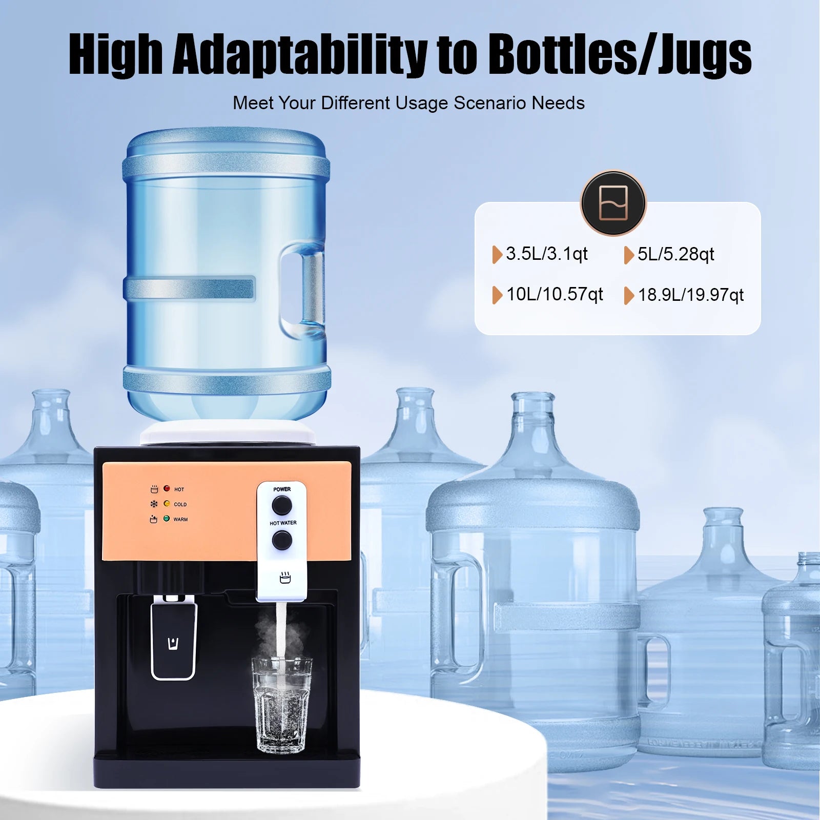 Hot & Cold Water Dispenser Desktop Top Load Machine