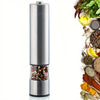 Adjustable electric salt and pepper mill, stainless steel