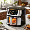 10L Air Fryer Beelicious 8-In-One 10QT Air Fryer with Viewing Window Shake Reminder 450F Digital Air Fryer with Flavor-Lock Tec