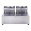 Twin-basket electric deep fryer with separate controls