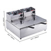12L dual tank electric deep fryer with twin baskets