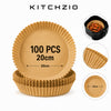 Stack of 100 round 20cm paper liners for air fryer baskets